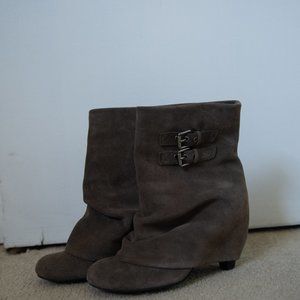 BP. Suede Booties with Buckles on Side